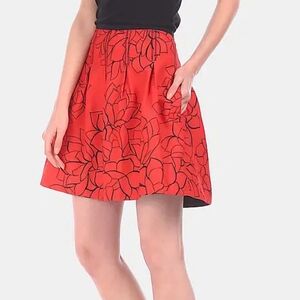 Vintage Gap Cherry Red Floral Mini Short Skirt Spring Girlie Size 6 Pockets